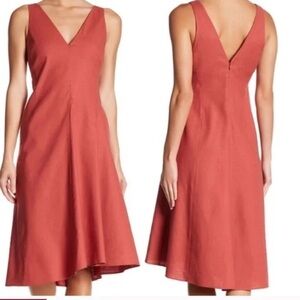 Theory orange/pink dress a line size 2 with pockets